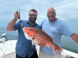 Red snapper catch displayed on fishing boat in Gulf Shores Alabama waters