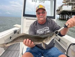 Speckled trout caught while fishing in Gulf Shores AL on boat