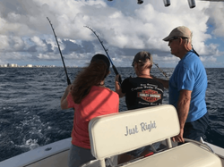 Two people on a cruises and fishing trip in Pompano Beach
