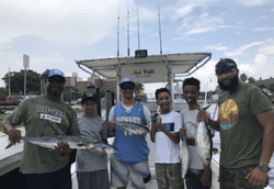 Four large fish caught during a cruises and fishing trip in Pompano Beach
