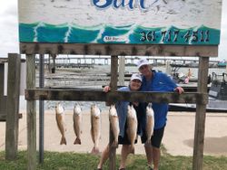 Six redfish caught in TX while fishing