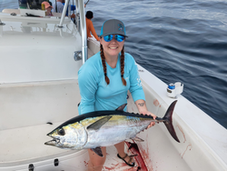 Blackfin tuna, a 25-inch fish, caught in West Palm Beach, Florida