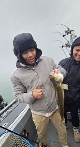 Two people fishing in Detroit