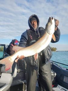 A person fishing in Detroit