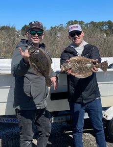Two summer flounder caught on cruises and fishing trips in Salisbury