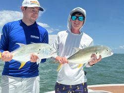 Two Crevalle Jack fish caught during fishing trip in Cape Coral FL