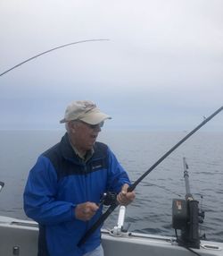 Angler enjoying a fishing trip in MI