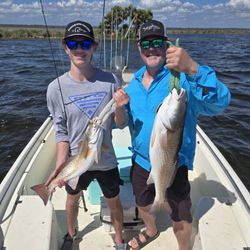 Two redfish caught during fishing trip in Crawfordville Florida