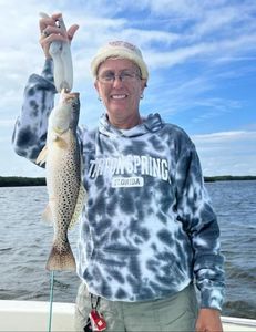 Impressive catch of a 18-inch Spotted Weakfish in Crawfordville