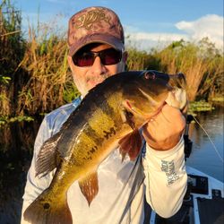 Angler with a peacock bass in Fort Lauderdale