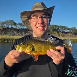 Peacock bass catch during fishing tour in Fort Lauderdale FL