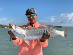 Angler fishing in Port Isabel