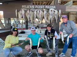 15 spotted weakfish, black drum, and ladyfish caught on a fishing trip in TX