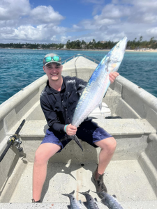 Angler with big fish caught in Dominicus