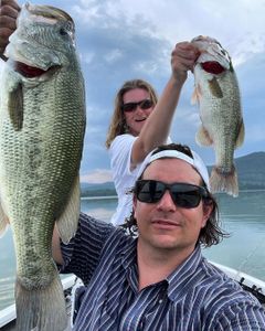 Two largemouth bass caught while fishing in CT