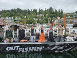 5 coho salmon caught while fishing in Oregon