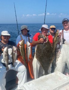 Six channel catfish and pacific halibut caught in Hyannis