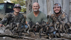 3 people enjoying fishing and hunting trip in LA