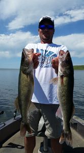2 fish caught in Pierre, South Dakota during fishing trip