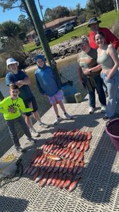 Epic family red snapper haul dockside catch