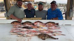 Three fishing rods with 3 fish caught in Pensacola