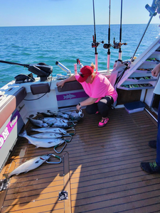 Great day on the water with deep sea trolling in clear conditions!