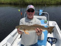 One fisherman catching a 23-inch fish in Hubert