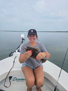 California flounder catch on fishing boat in Avalon NJ waters