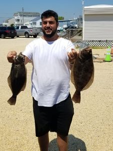 Two summer flounder caught in Avalon