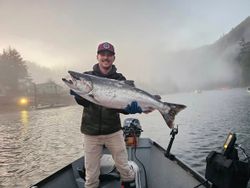 Coho salmon caught while fishing in Otis