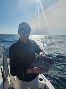 A lone angler catching a fish in Florida