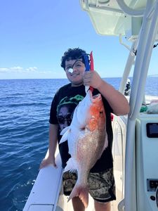 Red snapper fishing catch on boat in Niceville FL waters