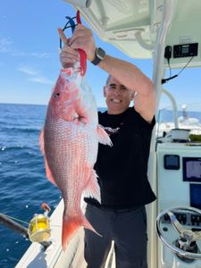 Red snapper caught while fishing in Niceville FL waters displayed on boat