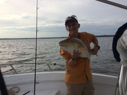 Angler fishing from shore in Freeport