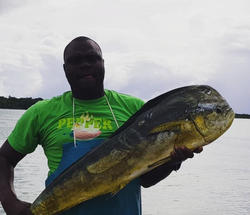 A single person fishing in Buccoo