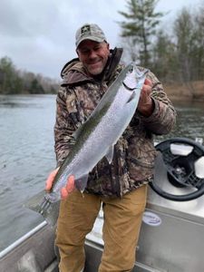 Coho salmon caught while fishing in MI