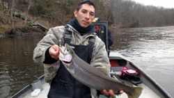 Angler with a 22-inch fish in Custer