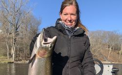 A single rainbow trout caught while fishing in Custer