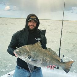 Fisherman with a big 31-inch catch in Cape May