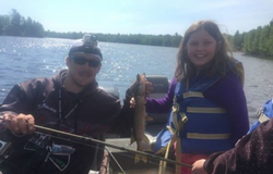 Two people fishing in Duluth