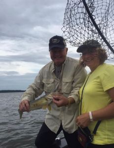 Two people fishing in Duluth