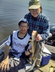 A sauger fish caught while fishing in Minnesota