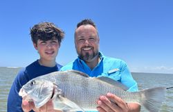 Black drum fish caught while fishing in Corpus Christi TX