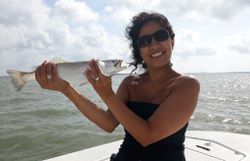 One person fishing in Corpus Christi