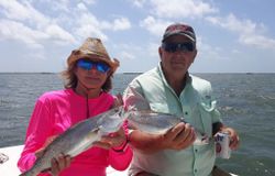 2 spotted weakfish, fishing in TX