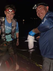 Two people fishing in Austin