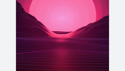 Pink and purple sunset landscape with rolling hills and water reflection in Florida City FL