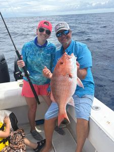 Red snapper catch on fishing boat in Port O'Connor TX waters