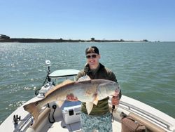 Redfish catch displayed on fishing boat in Port O'Connor TX waters