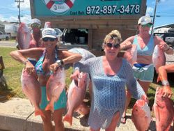 Red snapper fishing catch displayed in Port O'Connor TX